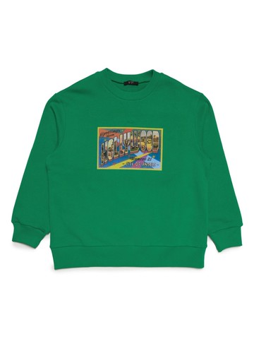 Nº21 Kids - graphic-print cotton sweatshirt - kids - Cotton - 14 yrs - Green