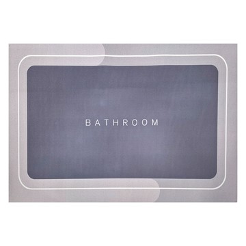 生活小集 防滑矽藻土吸水墊 長方形浴室墊  灰色  1個  60 x 40 x 0.5cm