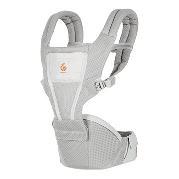 Ergobaby 新世代透氣舒適吸震坐墊式背帶 腰帶 - 珍珠灰 Alta Hip Seat Baby Carrier SoftFlex Mesh  腰圍66~132cm