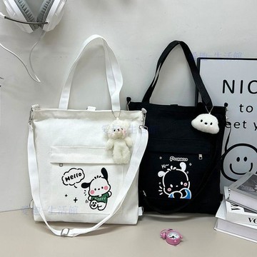 💖臺灣-出貨💖新款帆布包包女學生韓版斜挎包大容量ins百搭單肩雙肩手提通勤包06x5