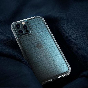 LINKASEAIR iPhone 12 / 12 Pro / 12 Pro Max 浮雕蝕刻技術防摔抗變色抗菌大猩猩玻璃保護殼-網格 Apple iPhone 12/12 Pro (6.1吋)-網格