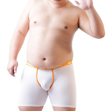 為熊設計可愛小熊印花加大加長防磨大腿舒適誘惑激突透明平角內褲