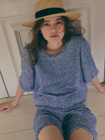 Ete Tweed Pants [Blue Prinkle]