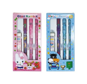 筌翔 麻吉家族 4500387 免削筆橡擦文具組 (4件)【APP滿額下單10%點數(單一帳號最高5000點)】1/31止