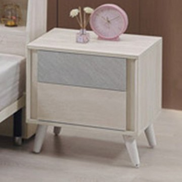 文創集 凱威雙色1.7尺二抽床頭櫃-50x40x53cm免組