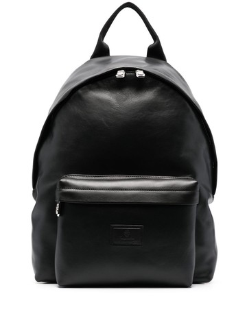 Billionaire - logo-patch leather backpack - men - Polyester/Calf Leather/Polyamide/Polyurethane - One Size - Black