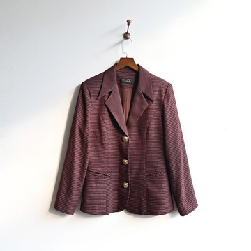 【蛋植物古著】筆記速寫緹花古著西裝外套