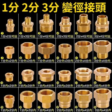 台灣出貨 3分變2分4分轉3分接頭 大小頭變徑接頭 對絲直接補芯接頭 異徑內外絲銅配件 水管轉接頭 洗衣機轉接頭 轉接頭