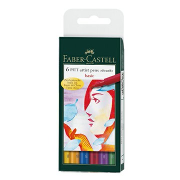 Faber_Castell PITT軟毛筆頭藝術筆(6支入)【APP滿額下單10%點數(單一帳號最高5000點)】1/31止