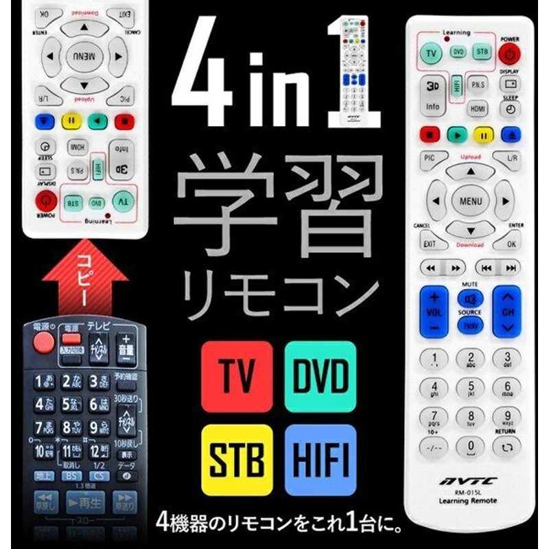 テレビ リモコン 汎用 4in1 マルチ 学習リモコン テレビリモコン テレビ Dvd ブルーレイ レコーダー マルチリモコン 通販 Lineポイント最大0 5 Get Lineショッピング