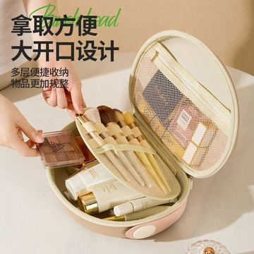 化妝品收納包 外出化妝品收納 外出小包高級多巴胺大容量化妝收納包馬卡龍外出便攜化妝包防水硬殼手提包 化妝包大容量 化妝袋