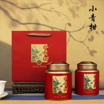 新款新會特產圓罐小青柑茶葉罐鐵罐一斤裝通用雙層蓋密封罐茶葉罐