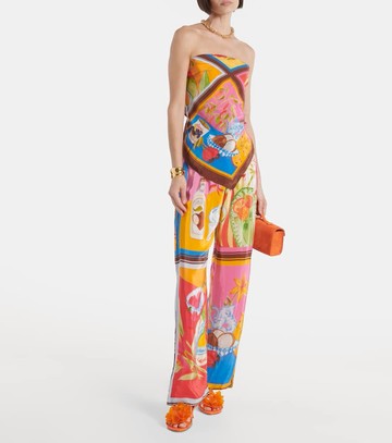 Farm Rio Summer Picnic printed wide-leg pants