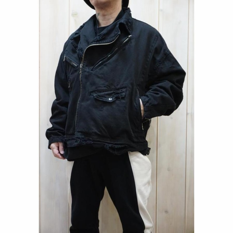 JULIUS ユリウス 767BLM3-BK DAMAGED BIKER DENIM JACKETダメージ