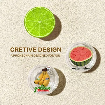 臺灣/✨手機背貼支架 支架 /夏季清新水果圓形伸縮氣囊支架手機粘貼式懶人360°旋轉桌面支撐