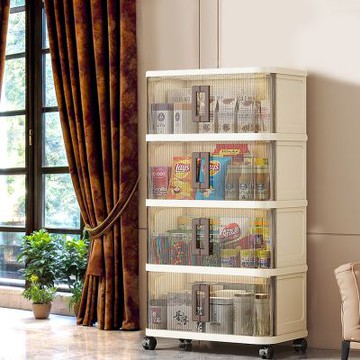 Mr.box 70面寬拉門式摺疊四層收納櫃-附滑輪 兩款可選