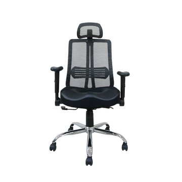 台灣製造 SGS認證 EL-22 透氣辦公椅-黑（69*48*116cm）_廠商直送