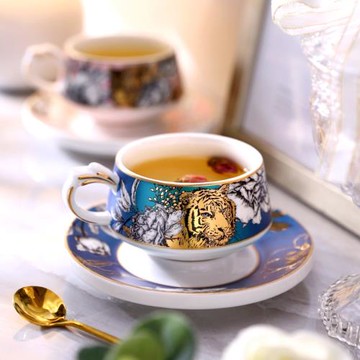 高檔次陶瓷咖啡杯歐式小奢華輕奢咖啡杯碟套裝家用下午茶杯子水杯
