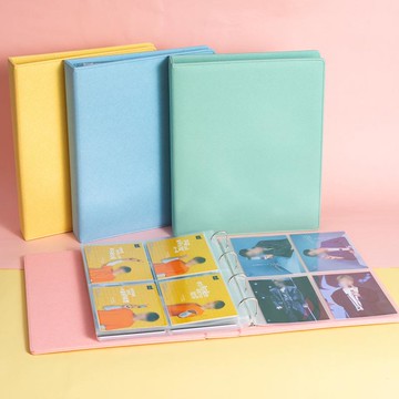 A4明信片收納冊活頁封面相冊雜志切頁冊明星愛豆專輯小卡九格卡冊