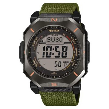 CASIO 卡西歐 PRO TREK 堅固耐用 戶外冒險 太陽能電子錶款 綠 PRW-69YB-3_46.4mm
