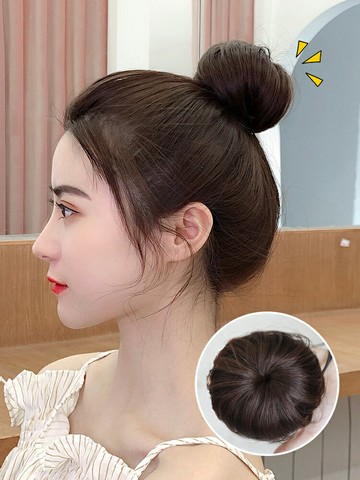 真發丸子頭假發包 假發女蓬松自然小號花苞頭發飾 懶人盤發器發髻