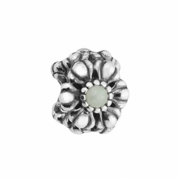 【PANDORA 潘朵拉】3月生日石花朵海藍寶石純銀墜飾串珠(790580AQ)