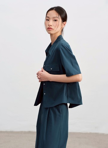 工裝涼感天絲襯衫