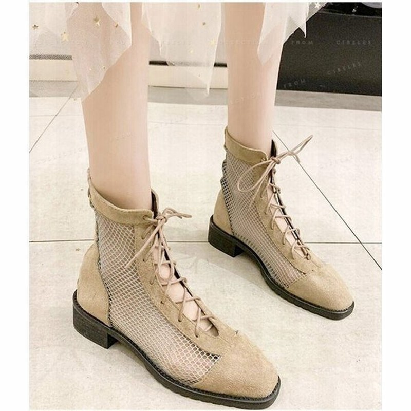 ロングブーツメッシュブーツブーツサンダル靴大人太ヒール夏ショートブーツおしゃれ女の子 通販 Lineポイント最大0 5 Get Lineショッピング