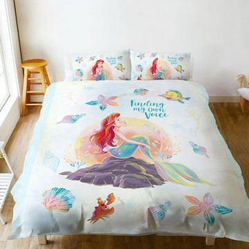 THE LITTLE MERMAID 小美人魚 戀家小舖 磨毛卡通 奇幻海洋 單人床包含一件枕套  188 x 106cm