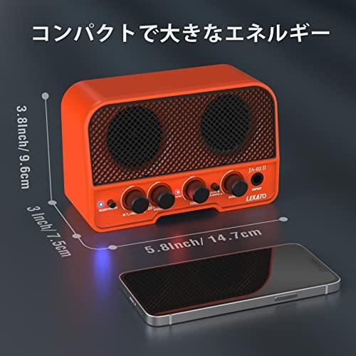 LEKATO ミニギターアンプ エレキギターアンプ 2つサウンドチャンネル 5W Bluetooth機能 ヘッドホン端子搭載 音量調?
