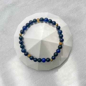 星際迷航 | 青金石/藍砂石/黑瑪瑙 | 黃銅 | 天然石手環