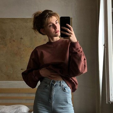 北歐極簡 - 有機棉經典修身舒適衛衣 / 大學T (咖啡)