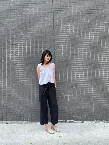 線條麻質老爺褲