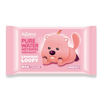 快潔適純水濕巾厚型80抽-Loopy粉趴