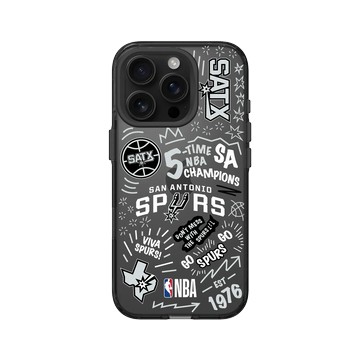 iPhone 16 Pro Clear (相機按鈕) 酷墨灰 - NBA - 塗鴉系列-聖安東尼奧馬刺 San Antonio Spurs - Graffiti