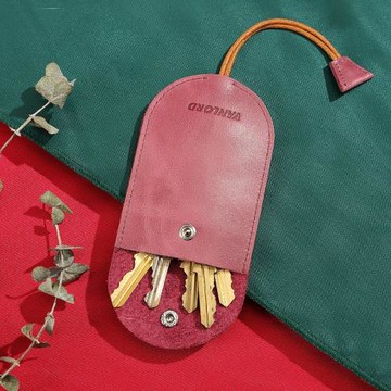 女士真皮超薄鑰匙包創意韓國可愛抽拉式迷你小巧通用汽車鎖匙包男