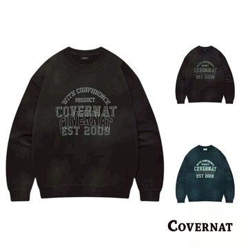 [COVERNAT] 男女同款親膚純棉字母印花經典LOGO長袖套頭衛衣（多色任選）