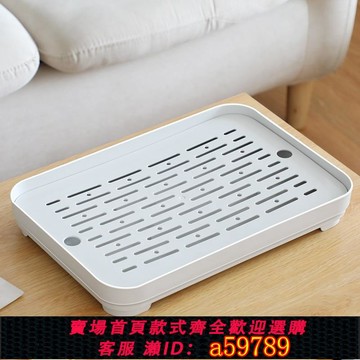 【台灣公司 可打統編】水杯子瀝水盤家用客廳雙層托盤長方形茶盤水果盤塑料創意瀝水籃架