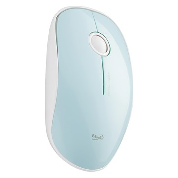 E-books 超手感靜音1600CPI無線滑鼠 2.4GHz無線技術 10公尺追蹤距離 長效5倍省電 人體工學設計 左右手皆適用  M42  Light Blue