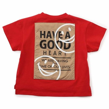 日本 BREEZE - 撞色笑臉短袖上衣-英文logo-紅