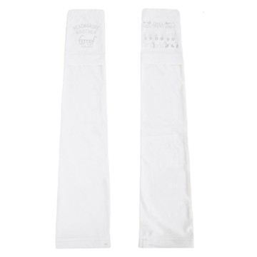 kUSUgURU JAPAN 日本眼鏡貓 日系接觸涼感特長抗UV防曬袖套 NEKOMARUKE貓丸款  白色  54cm  1套