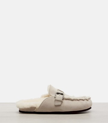 Brunello Cucinelli Monili shearling-lined suede mules