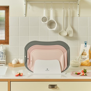 韓國 doblé 無刀痕修復砧板 三入組 + 立架 柔粉