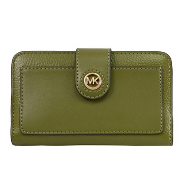 MICHAEL KORS MK CHARM 經典LOGO扣式簡易零錢中夾.橄欖綠