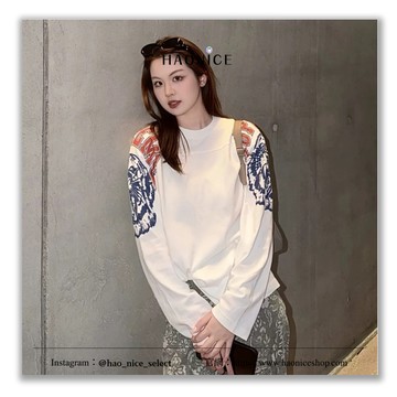 【HAO NICE】潮級帥Supreme經典logo 老虎 足球風 66字樣 長袖 長T 大學T