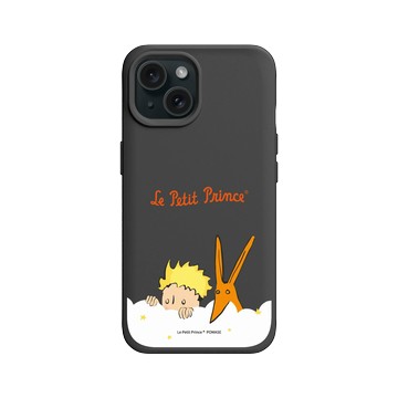 iPhone 15 SolidX 黑 - Le Petit Prince 小王子 - 小王子與狐狸 - 偷偷窺視