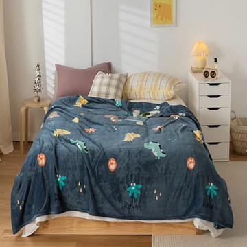 可愛卡通法蘭絨毛毯單雙人學生宿舍上下鋪鋪床毯子空調沙發蓋毯冬