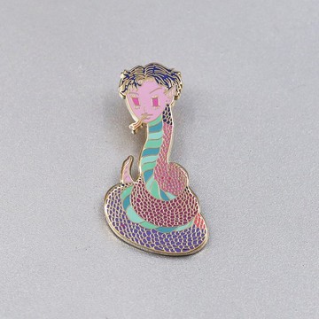 三時七有 藝術家聯名特輯 春人 原創設計配飾琺琅胸針 蛇精男孩