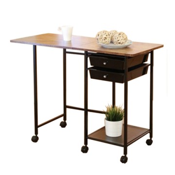 佳美 台灣製附輪折疊抽屜收納辦公桌 工作桌 電腦桌 會議桌 寬100X深45X高75CM