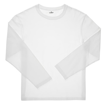 CARET 長袖高級圓領T恤  XXL  白色